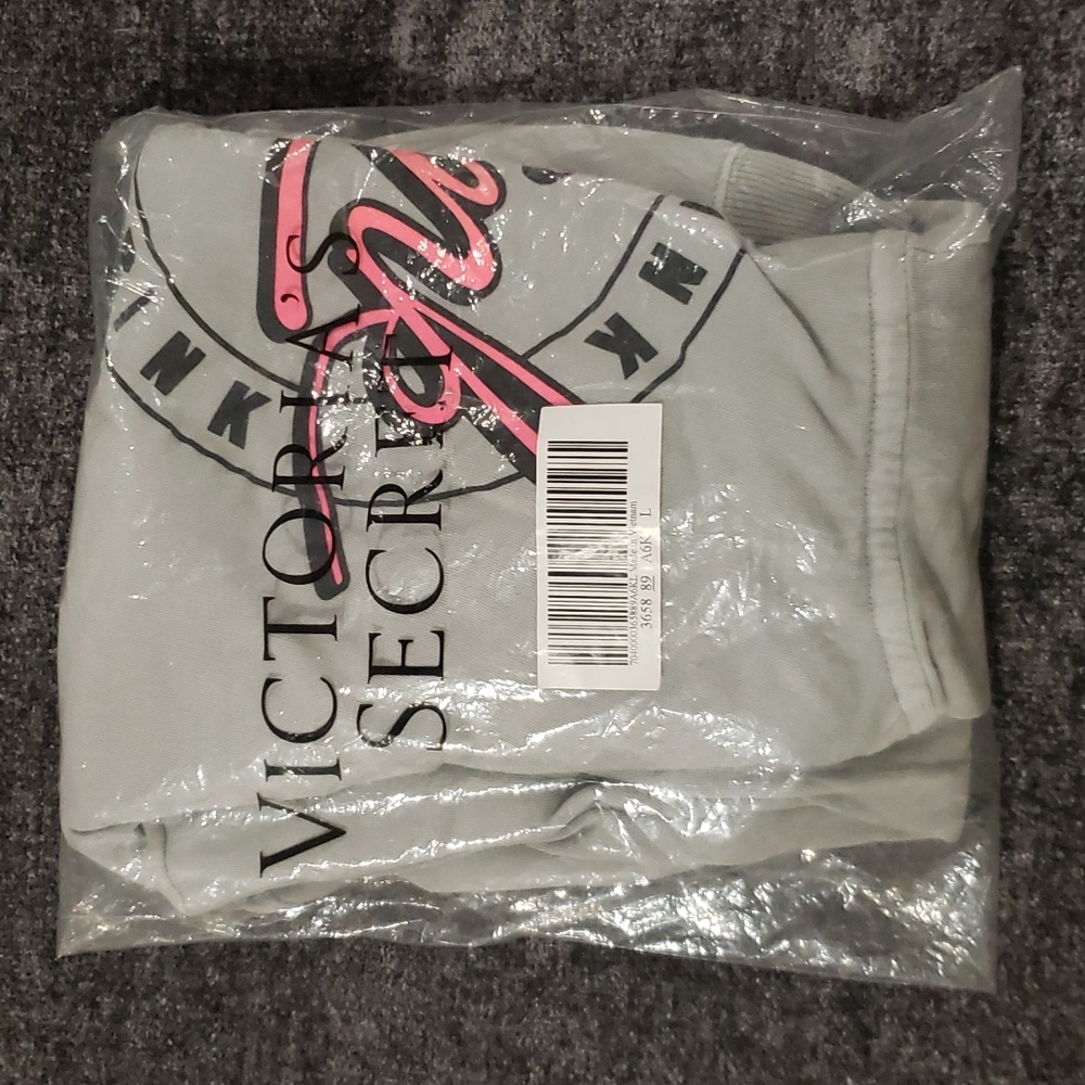 PINK cropped zip up hoodie- Size Large